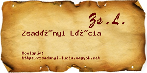 Zsadányi Lúcia névjegykártya